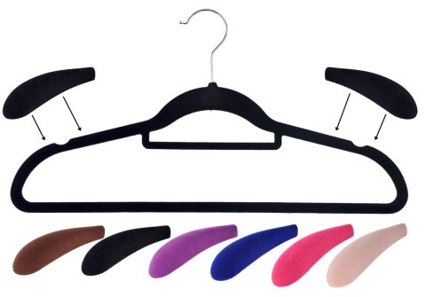 Wieszak welurowy Mini komplet 10 szt. - mix kolorów