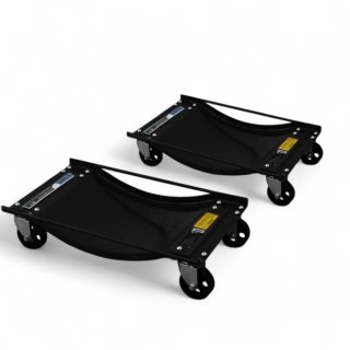 Wózki Manewrowe 450 kg 2 Sztuki Czarne Rolki Transportowe do Samochodów