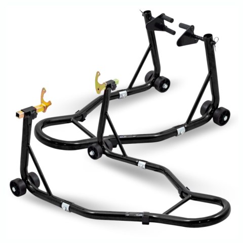 Zestaw stojak motocyklowy przód tył stalowy stabilny regulowany 250 kg