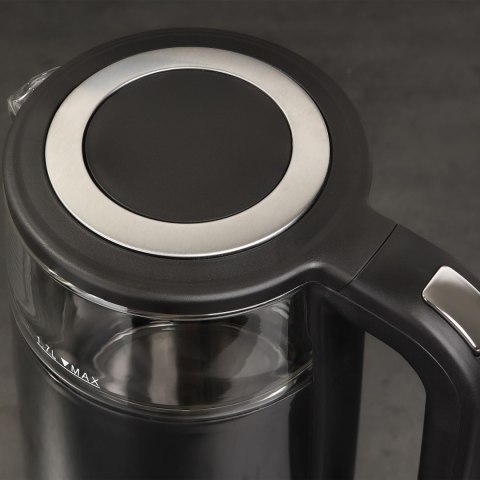 Czajnik elektryczny bezprzewodowy turystyczny 2200W 1.7 l obrotowy czarny