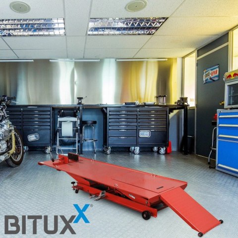 Podnośnik motocyklowy platforma podnośnik hydrauliczny 460 kg czerwony