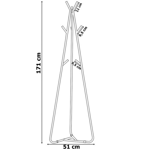 Wieszak stojący podłogowy stojak na kurtki ELIAN czarny