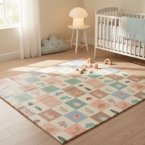 Mata piankowa dla dzieci 200x150 cm edukacyjna dwustronna składana + torba IPLAY