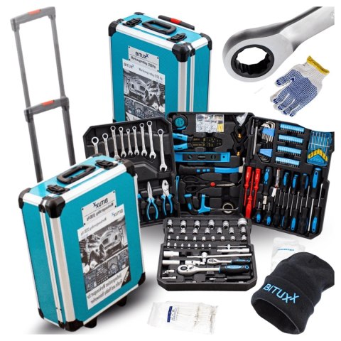 Zestaw Narzędzi BITUXX 1200 Elementów Walizka na Kółkach Warsztatowa