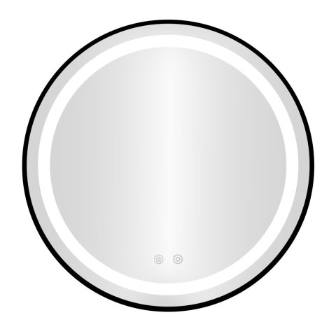 Lustro łazienkowe LED okrągłe ścienne 80 cm 3 barwy włącznik dotykowy regulacja jasności ModernHome