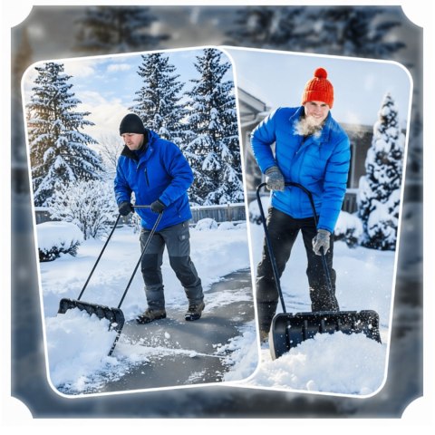 Łopata do śniegu zgarniacz pług śnieżny 80cm z rolkami aluminiowa krawędź