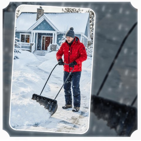 Łopata do śniegu zgarniacz pług śnieżny 80cm z rolkami aluminiowa krawędź