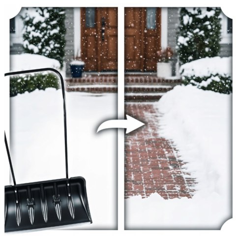 Łopata do śniegu zgarniacz pług śnieżny 80cm z rolkami aluminiowa krawędź