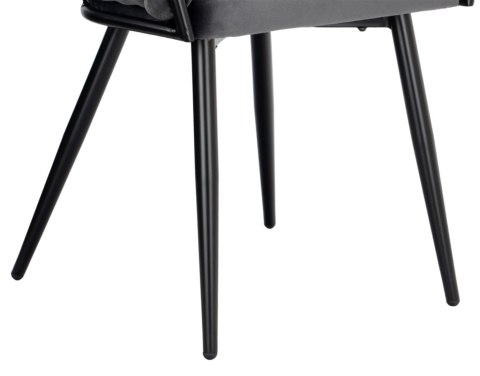 KRZESŁO WELUROWE PLECIONE COFTON BLACK VELVET GRAFITOWY