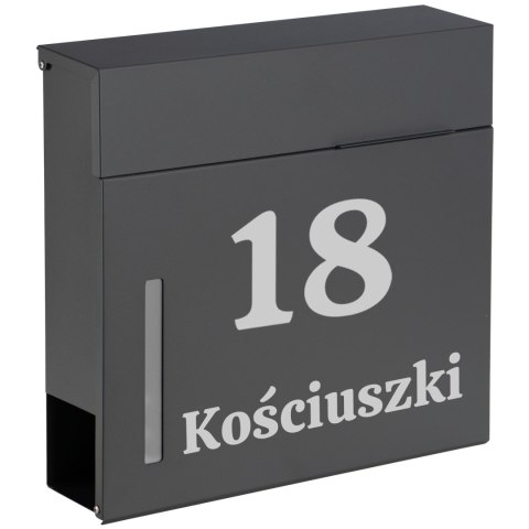 SKRZYNKA POCZTOWA NA LISTY JEREZ ANTRACYT Z NAPISAMI