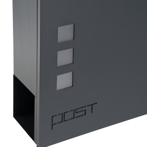 SKRZYNKA POCZTOWA NA LISTY MILUZ ANTRACYT Z NAPISAMI