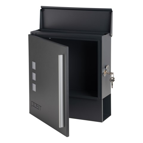 SKRZYNKA POCZTOWA NA LISTY MILUZ ANTRACYT Z NAPISAMI