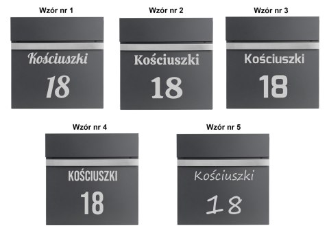 SKRZYNKA POCZTOWA NA LISTY NORTON ANTRACYT Z NAPISAMI