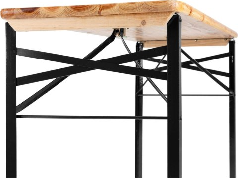 ZESTAW OGRODOWY STALOWO-DREWNIANY PORTER 175 CM STÓŁ+ 2 ŁAWKI