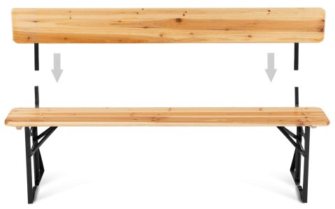 ZESTAW OGRODOWY STALOWO-DREWNIANY PORTER 175 CM STÓŁ+ 2 ŁAWKI