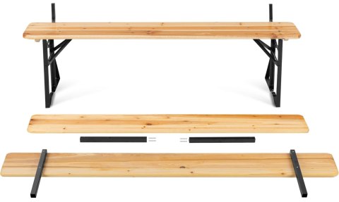 ZESTAW OGRODOWY STALOWO-DREWNIANY PORTER 175 CM STÓŁ+ 2 ŁAWKI