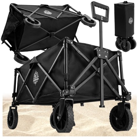 Wózek ogrodowy plażowy składany WAGEN czarny