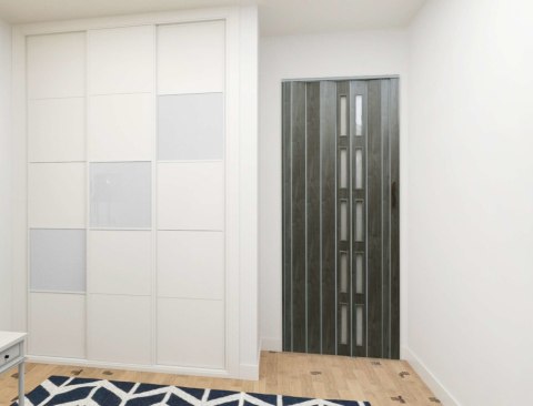 DRZWI HARMONIJKOWE 005S DĄB GRAFIT MAT - 80 CM