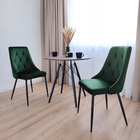 KRZESŁO LINCOLN VELVET TAPICEROWANE CIEMNOZIELONY AKSAMIT