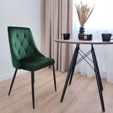 KRZESŁO LINCOLN VELVET TAPICEROWANE CIEMNOZIELONY AKSAMIT