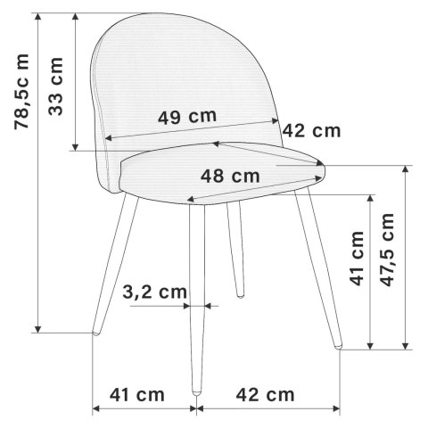 KRZESŁO TAPICEROWANE SOUL VELVET GRAFITOWY