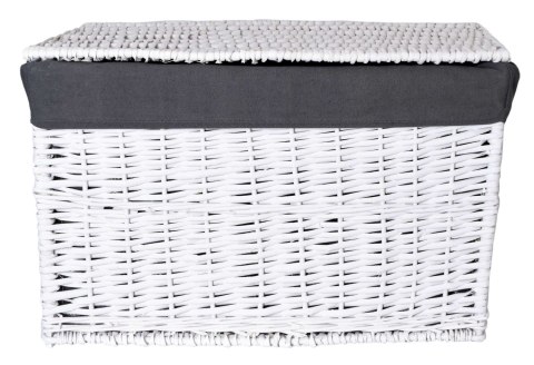 KUFER WIKLINOWY 56X34X34 CM 65L BIAŁO-SZARY