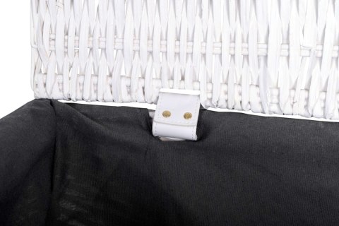 KUFER WIKLINOWY 66X40X40 CM - 105L - BIAŁO-SZARY