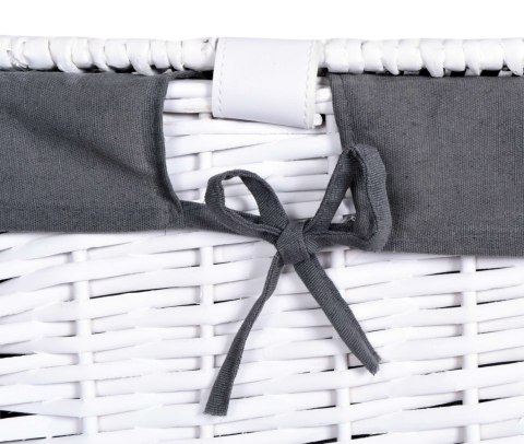 KUFER WIKLINOWY 76X46X46 CM - 160L - BIAŁO-SZARY