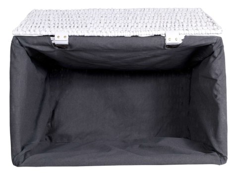 KUFER WIKLINOWY 76X46X46 CM - 160L - BIAŁO-SZARY