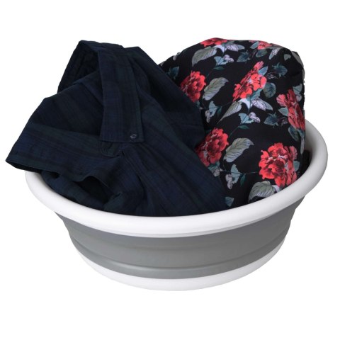 MISKA OKRĄGŁA 37 CM BIAŁO-SZARA ELBA COMPACT 9 LITRÓW