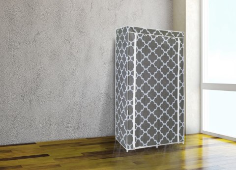 SZAFA TEKSTYLNA Z PÓŁKAMI MIRA- SZARA