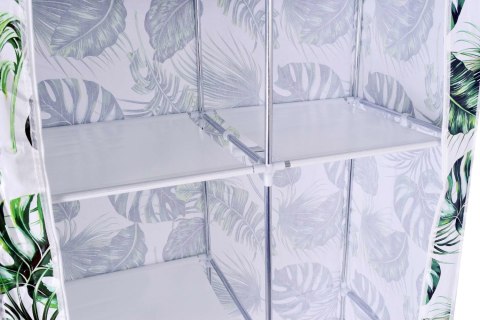 SZAFKA TEKSTYLNA Z 6 PÓŁKAMI MIRA MONSTERA - BIAŁO-ZIELONA