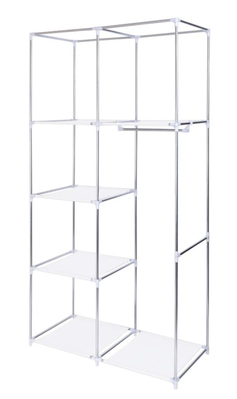 SZAFKA TEKSTYLNA Z 6 PÓŁKAMI MIRA MONSTERA - BIAŁO-ZIELONA