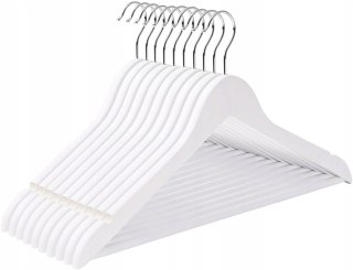 WIESZAK DO SZAFY RONDO KOMPLET 30 SZT BIAŁY DREWNO