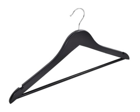 WIESZAK DO SZAFY RONDO KOMPLET 30 SZT CZARNY DREWNO