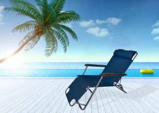 FOTEL LEŻAK LEON GRANATOWY