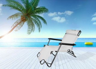 FOTEL LEŻAK LEON SZARY