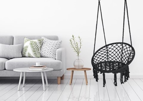 FOTEL WISZĄCY BOCIANIE GNIAZDO TOGO CZARNY