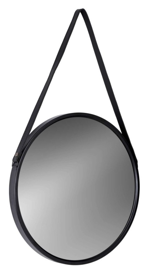 LUSTRO OKRĄGŁE KAPITAŃSKIE NA PASKU MIRAGE 60 CM CZARNE