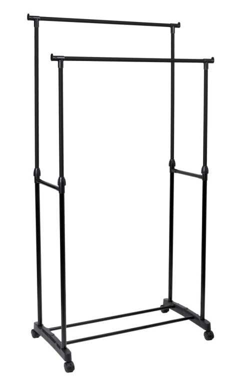 MOBILNY WIESZAK PODWÓJNY NA KÓŁKACH AMA CZARNY