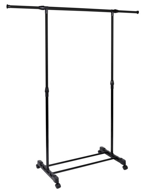 MOBILNY WIESZAK STOJĄCY NA KÓŁKACH DEKA CZARNY