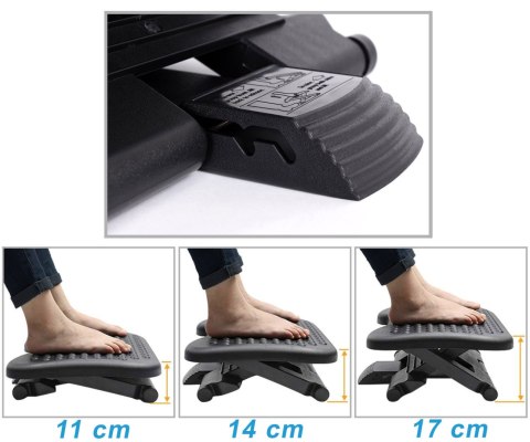 PODNÓŻEK BIUROWY REGULOWANY CZARNY EDUARDO