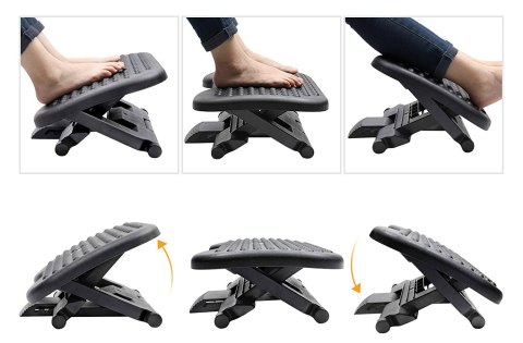 PODNÓŻEK BIUROWY REGULOWANY CZARNY EDUARDO