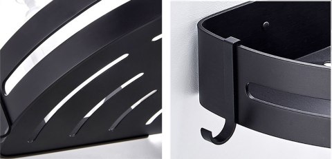 PÓŁKA LOFT MYZEA CZARNA DO ŁAZIENKI POD PRYSZNIC