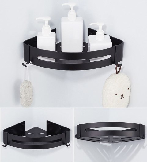 PÓŁKA LOFT MYZEA CZARNA DO ŁAZIENKI POD PRYSZNIC