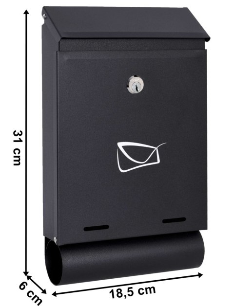 SKRZYNKA POCZTOWA NA LISTY HADVAR CZARNA