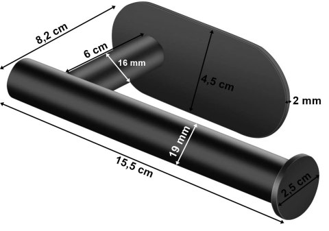 UCHWYT NA PAPIER TOALETOWY CZARNY DERES