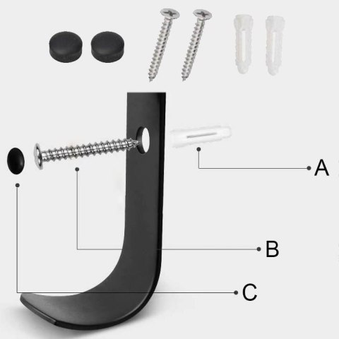 WIESZAK NA RĘCZNIKI UCHWYT HAK TYROS CZARNY LOFT