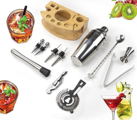 ZESTAW BARMAŃSKI CHESTER CHROMOWANY 12 ELEMENTÓW