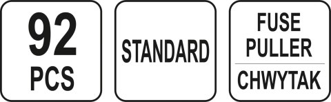 ZESTAW 92 BEZPIECZNIKÓW PŁYTKOWYCH STANDOWYCH